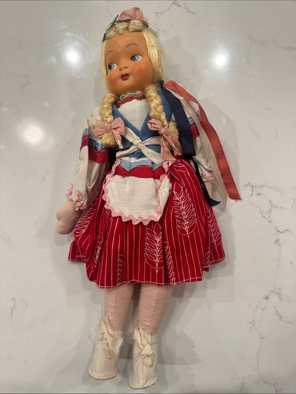 Handmade Midcentury Polish Folk Doll